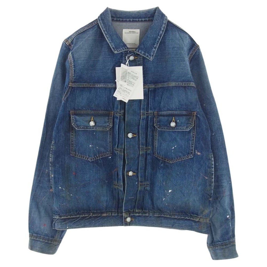 VISVIM ビズビム ジャケット 20SS 0120105006004 SS 101 JKT DRY DMGD DMGD-999 ペイント 加工 デニム ジャケット インディゴブルー系