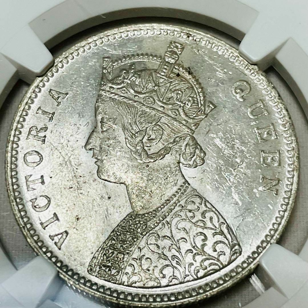 イギリス領インド　ヴィクトリア女王 ルピー 銀貨 1862年　未使