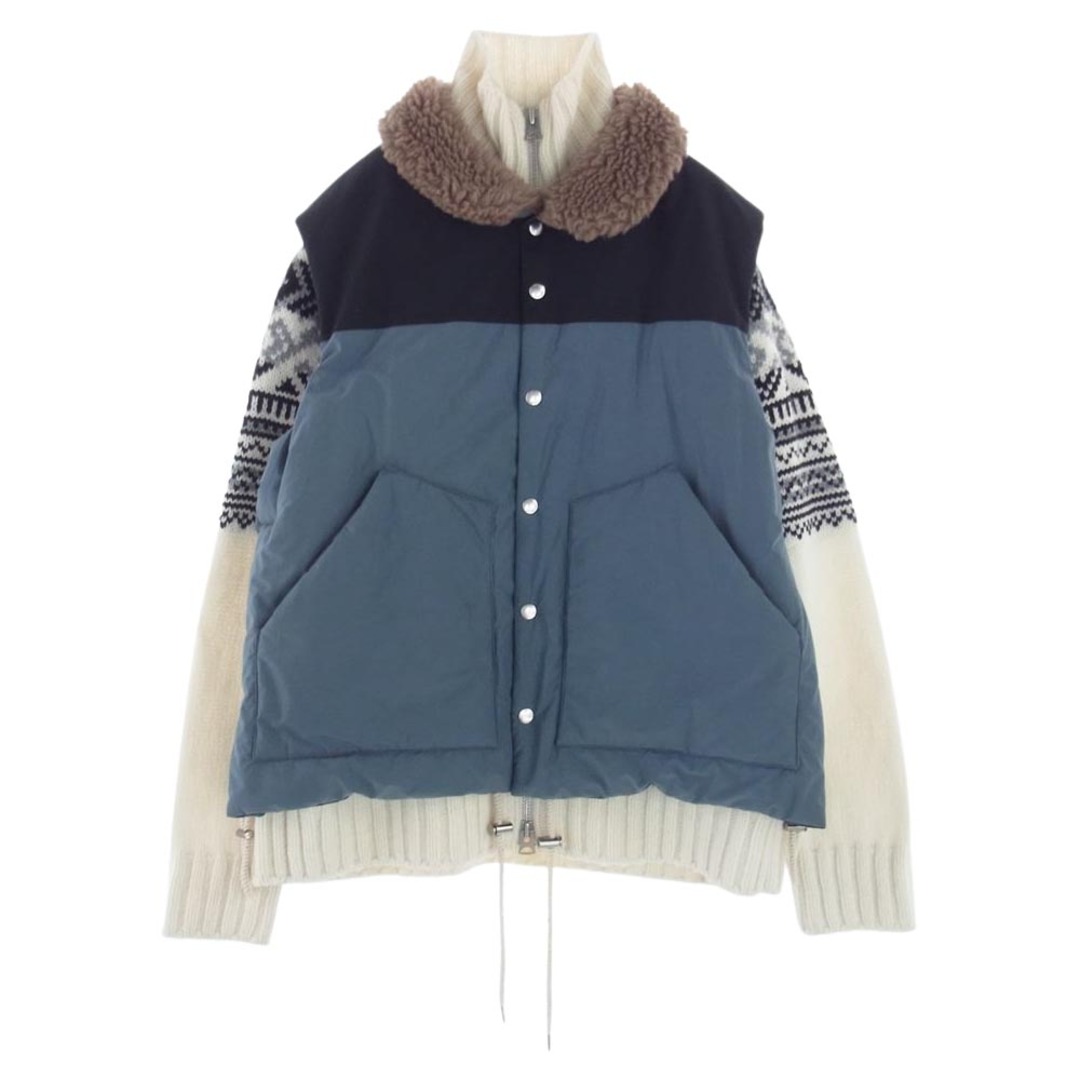 Sacai サカイ ジャケット 22AW 22-02913M Padded  Geometric Knit Blouson パデッドベスト ドッキング ニット ジャケット 3