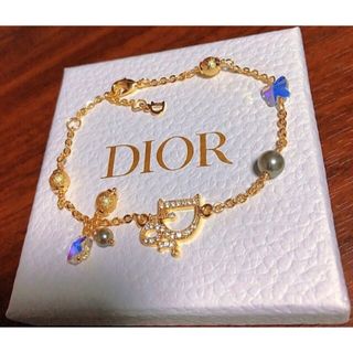 Dior  黄色 ラメ ブレスレット 可愛い ストーン ロゴ