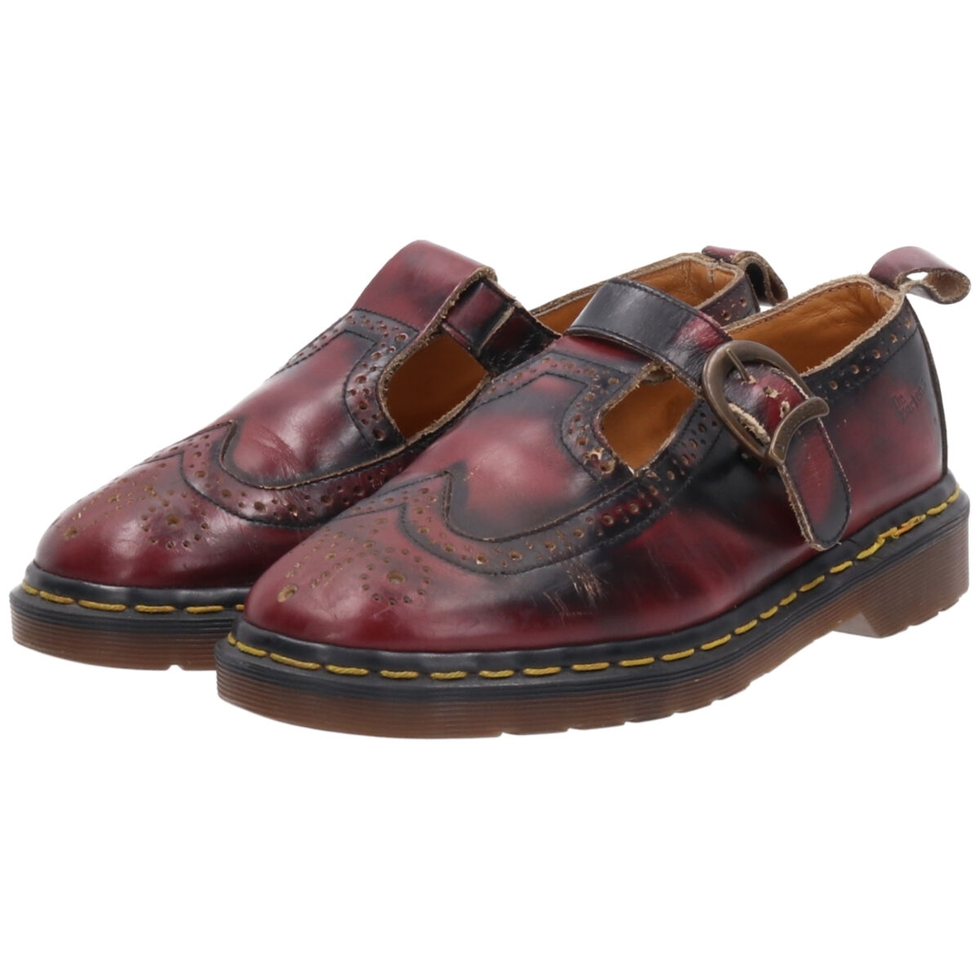 ドクターマーチン Dr.Martens ウイングチップ ストラップシューズ 英国製 UK6 レディース24.5cm /saa009837