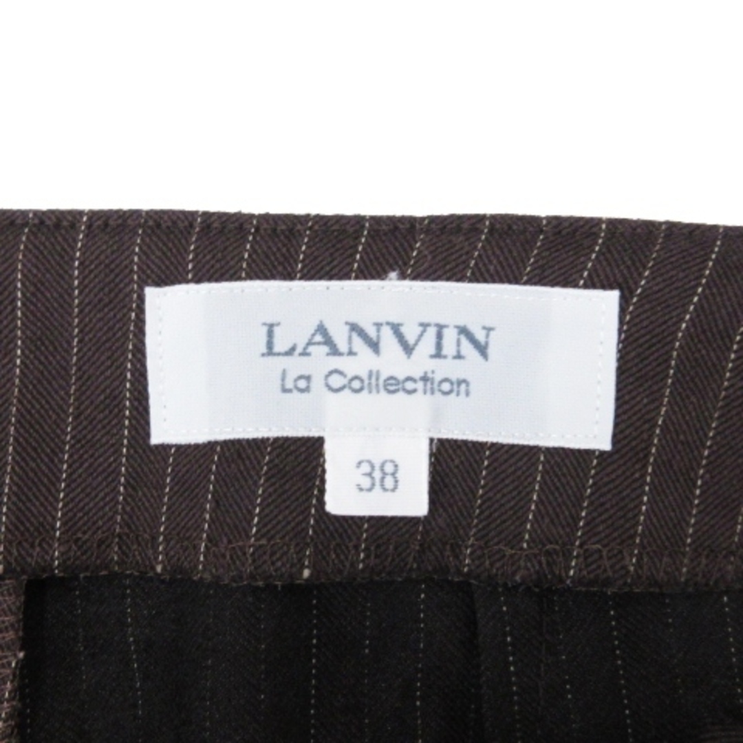 LANVIN(ランバン)のランバン スラックス パンツ ストライプ リネン ブラウン 38 ■GKP レディースのパンツ(その他)の商品写真