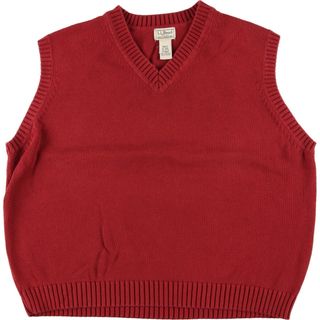 エルエルビーン(L.L.Bean)の古着 エルエルビーン L.L.Bean Vネック コットンニットベスト メンズXL /eaa366707(ベスト)