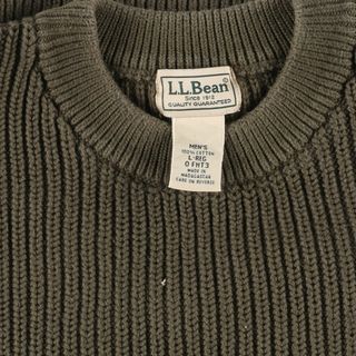 古着 エルエルビーン L.L.Bean リブ編み コットンニットセーター