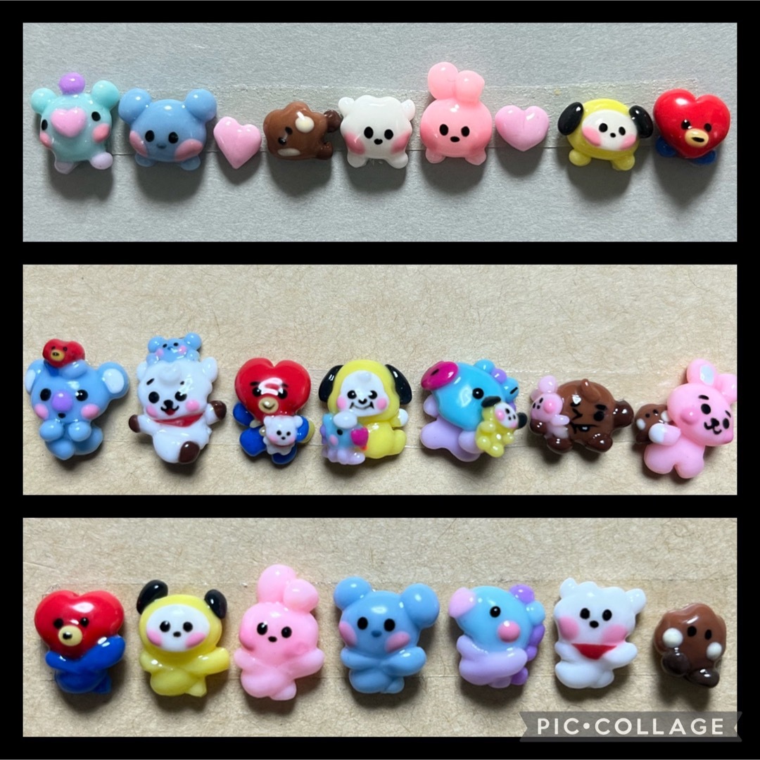 3dネイルパーツ　まとめ買い　【BTS  BT21  バンタン　痛ネイル】