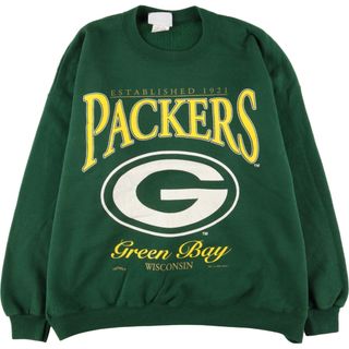 リー(Lee)の古着 90年代 リー Lee NFL GREEN BAY PACKERS グリーンベイパッカーズ プリントスウェットシャツ トレーナー USA製 メンズXL ヴィンテージ /eaa353020(スウェット)