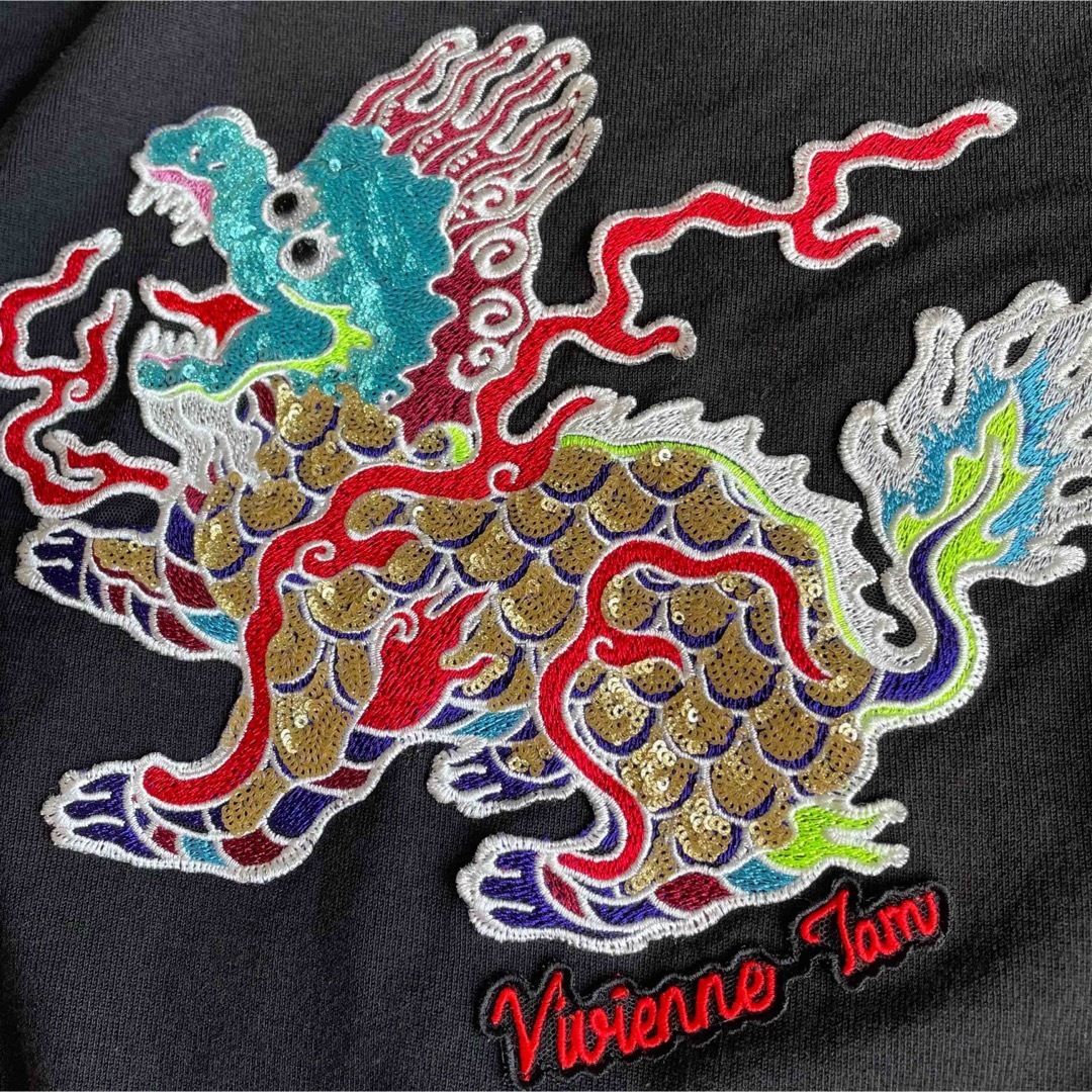 VIVIENNE TAM ヴィヴィアンタム ドラゴン刺繍 ニット ブラック 40