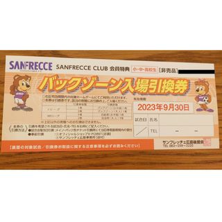 サンフレッチェ広島 入場引換券【 小中高校生 】(サッカー)