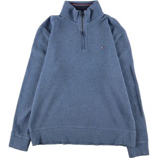 トミーヒルフィガー(TOMMY HILFIGER)の古着 トミーヒルフィガー TOMMY HILFIGER ハーフジップスウェットシャツ トレーナー メンズM /eaa364366(スウェット)