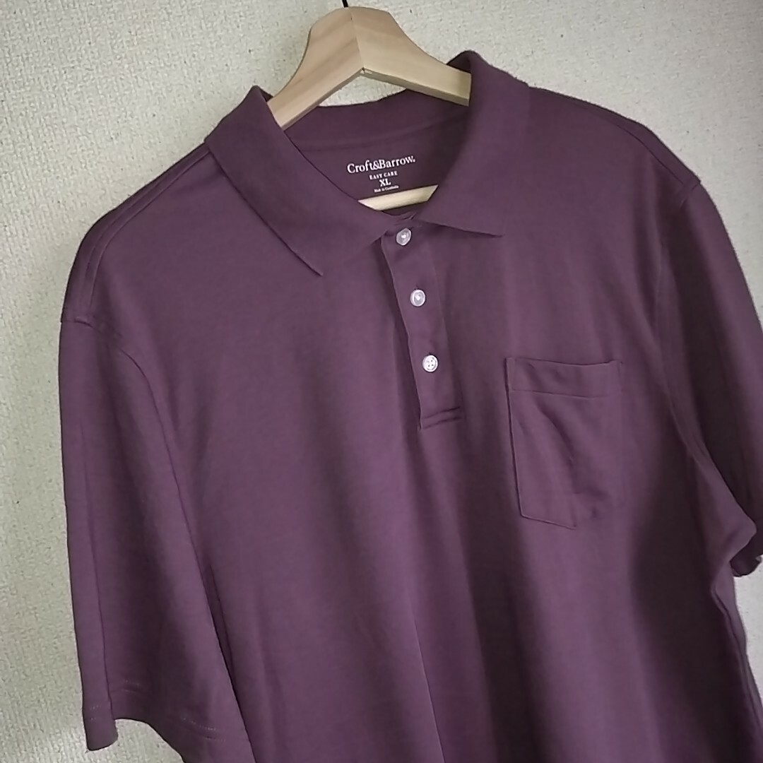 Croft&Barrow ポロシャツ　くすみ紫　XLサイズ　イージーケア メンズのトップス(ポロシャツ)の商品写真