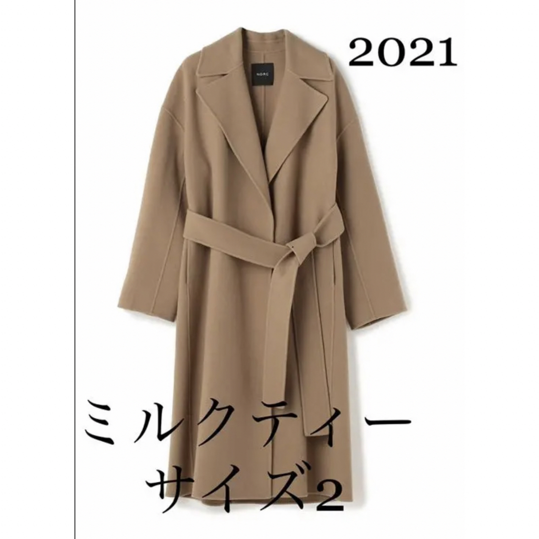 値下げ中‼︎【新品】norc ウールリバービッグカラーコート ミルクティー2-