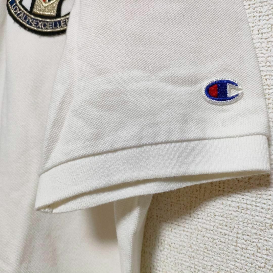 Champion(チャンピオン)の【Champion チャンピオン】半袖ワッペンポロシャツ（L）ホワイト メンズのトップス(ポロシャツ)の商品写真