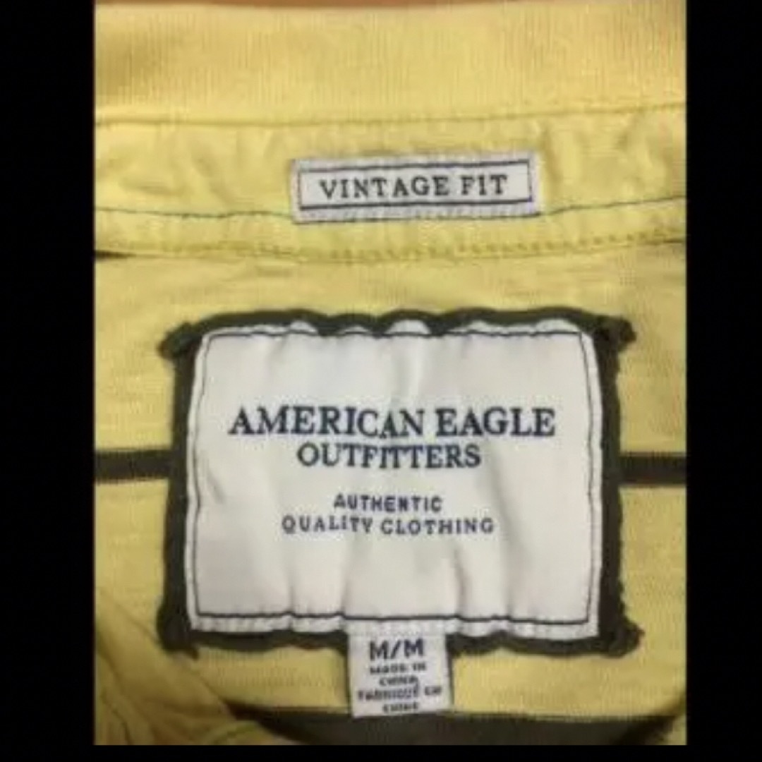 American Eagle(アメリカンイーグル)のアメリカンイーグルイエロー✖︎ブラウンコットンポケポロ メンズのトップス(ポロシャツ)の商品写真