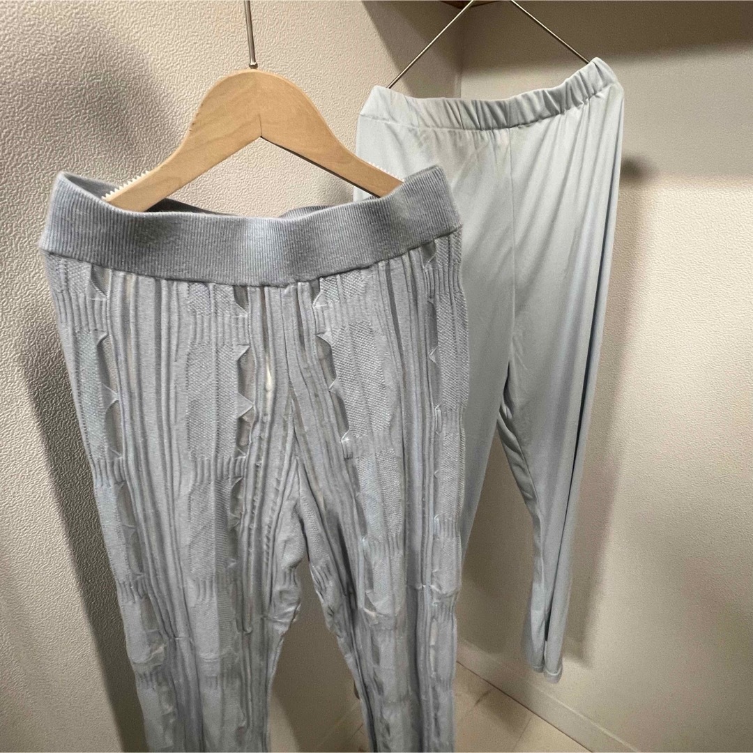 【 AMERI 】MEDI SHEER GEOMETRIC KNIT PANTS