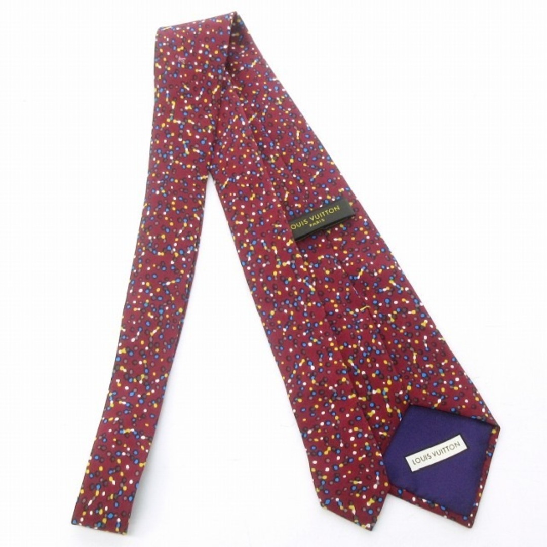 LOUIS VUITTON(ルイヴィトン)のルイヴィトン 美品 ネクタイ シルク ドット調 総柄 赤茶 ブラウン 系 メンズのファッション小物(ネクタイ)の商品写真