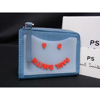 ポールスミス(Paul Smith)の■新品■未使用■ PS Paul Smith ピーエスポールスミス ナイロン L字ファスナ― コインケース カード入れ ライトブルー系 BE1320(折り財布)