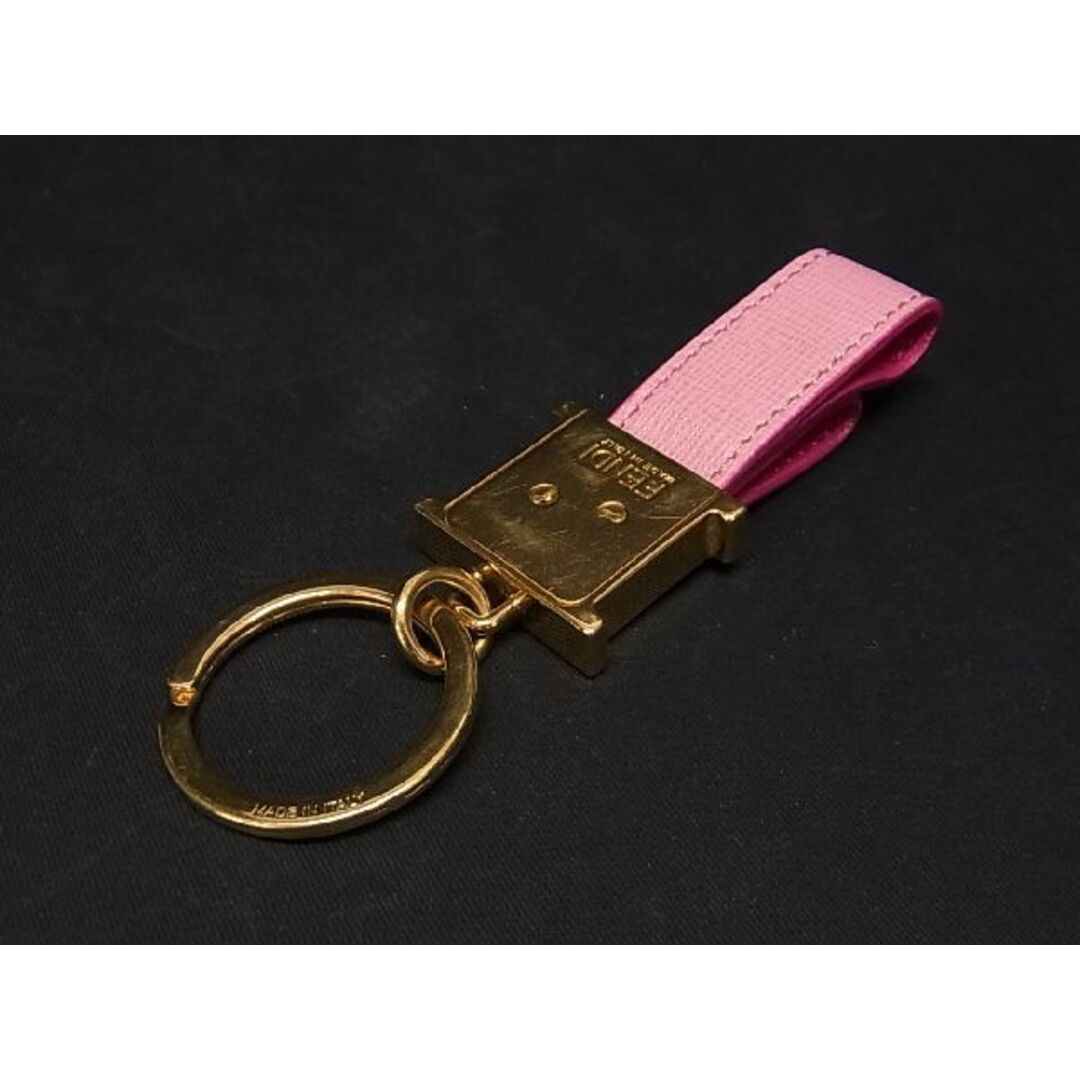 □美品□ FENDI フェンディ レザー キーホルダー バッグチャーム
