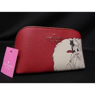 ケイトスペードニューヨーク(kate spade new york)の■新品■未使用■ kate spade ケイトスペード K8243 ディズニーコラボ 101匹わんちゃん クルエラ レザー 化粧ポーチ レッド系 BF2242 (その他)