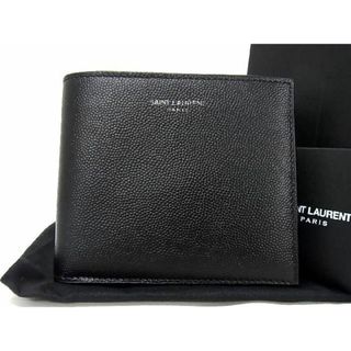 サンローラン(Saint Laurent)の■新品同様■ SAINT LAURENT サンローラン レザー 二つ折り 財布 ウォレット 札入れ レディース ブラック系 AS0832 (その他)