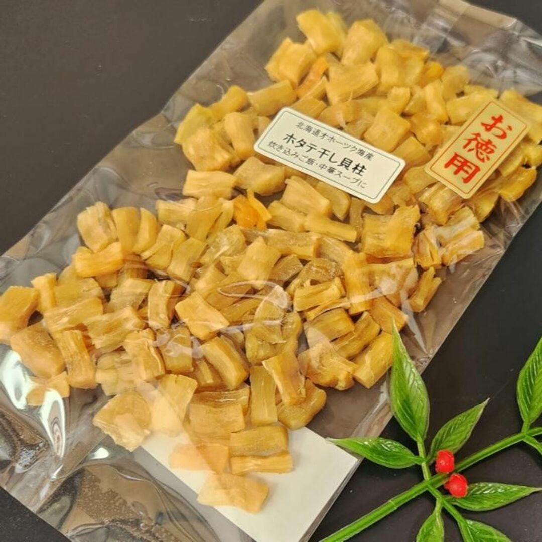 2023年夏北海道産新物ホタテ干し貝柱お徳用割れB3ブロークン100g 食品/飲料/酒の加工食品(乾物)の商品写真