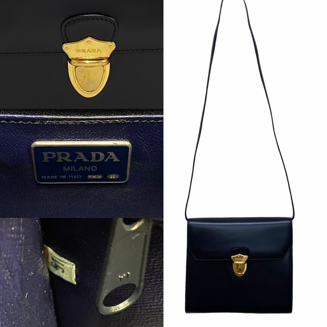 美品 PRADA プラダ 2way ショルダーバッグ クラッチバッグ ブラック