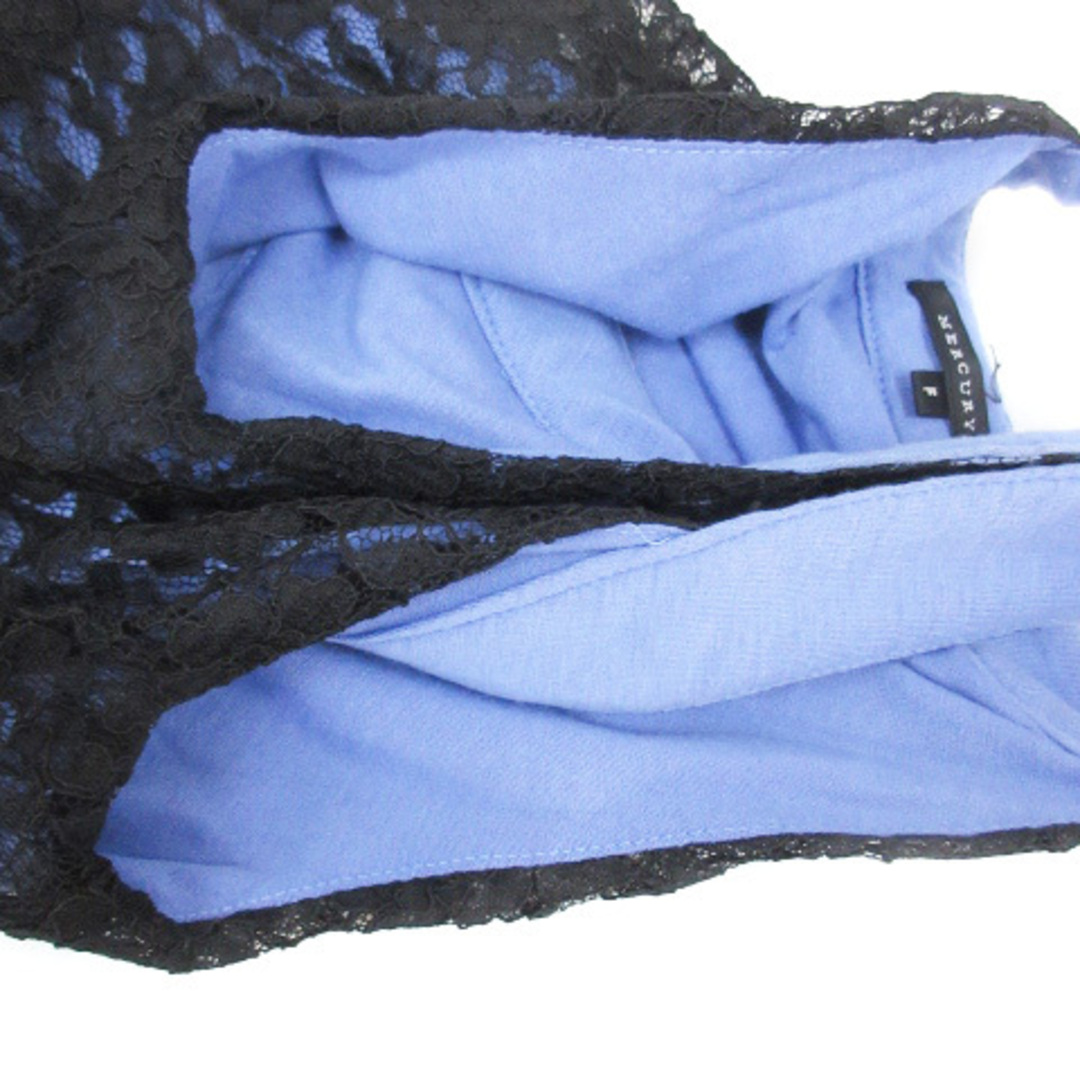 MERCURYDUO(マーキュリーデュオ)のマーキュリーデュオ ブラウス カットソー ノースリーブ 総レース F 黒 青 レディースのトップス(シャツ/ブラウス(半袖/袖なし))の商品写真