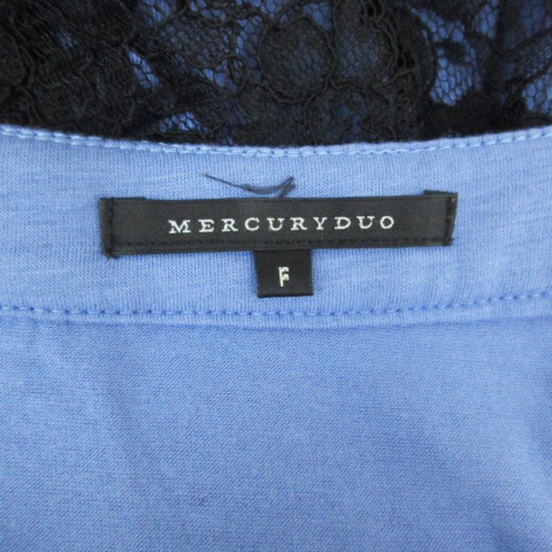 MERCURYDUO(マーキュリーデュオ)のマーキュリーデュオ ブラウス カットソー ノースリーブ 総レース F 黒 青 レディースのトップス(シャツ/ブラウス(半袖/袖なし))の商品写真