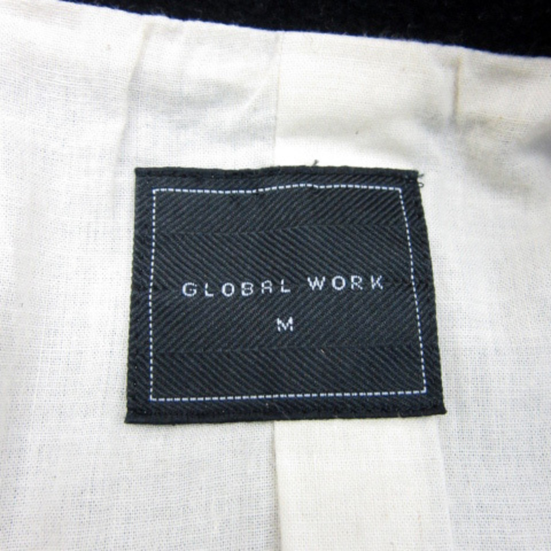 GLOBAL WORK(グローバルワーク)のグローバルワーク ステンカラーコート ショート丈 ウール M ブラック 黒 メンズのジャケット/アウター(ステンカラーコート)の商品写真