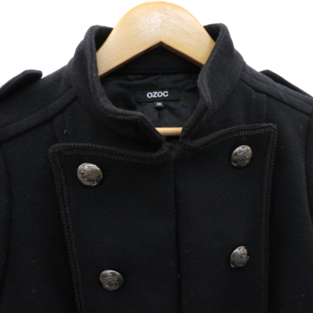 OZOC(オゾック)のオゾック コート ショート丈 スタンドカラー 無地 36 黒 ブラック レディースのジャケット/アウター(その他)の商品写真