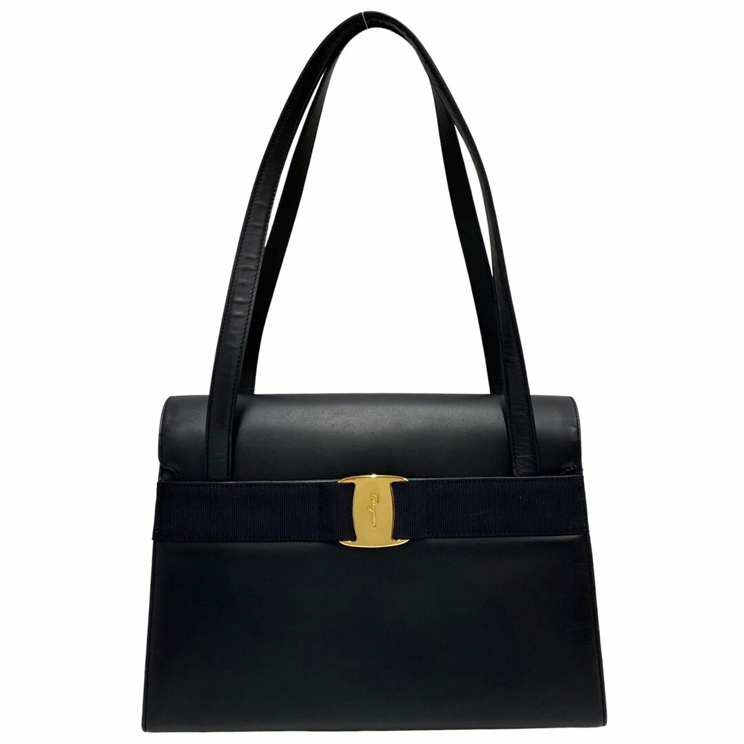 極 美品 Salvatore Ferragamo フェラガモ ヴァラリボン 金具 カーフ