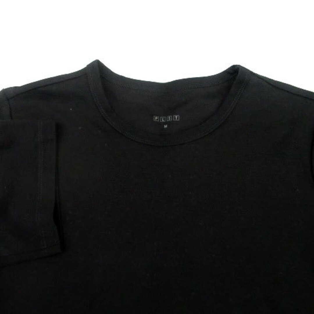 PLST(プラステ)のプラステ Tシャツ カットソー ラウンドネック 半袖 無地 M 黒 ブラック レディースのトップス(Tシャツ(半袖/袖なし))の商品写真