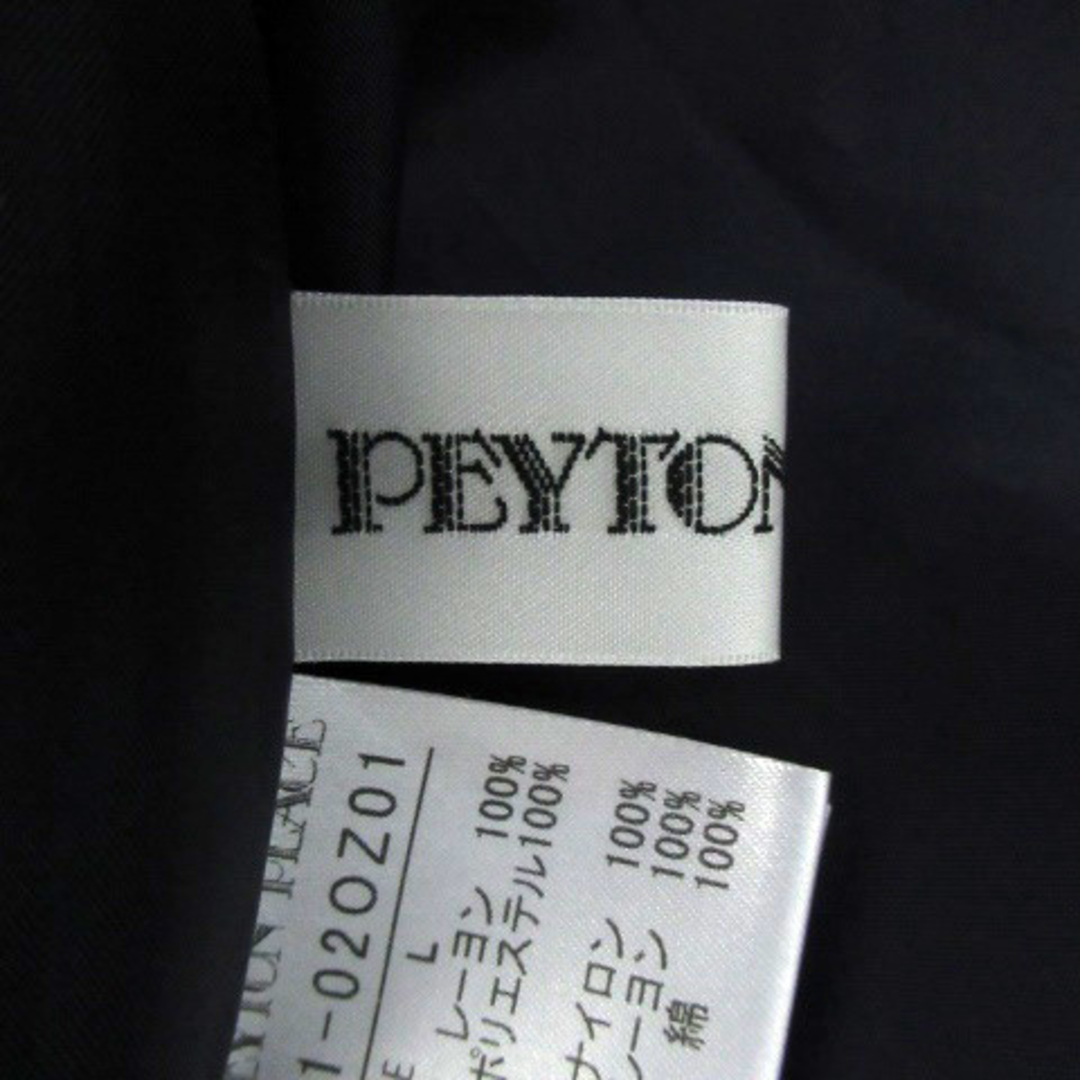 Peyton Place(ペイトンプレイス)のペイトンプレイス ワンピース ラウンドネック 花モチーフ L 紺 オフホワイト レディースのワンピース(ロングワンピース/マキシワンピース)の商品写真