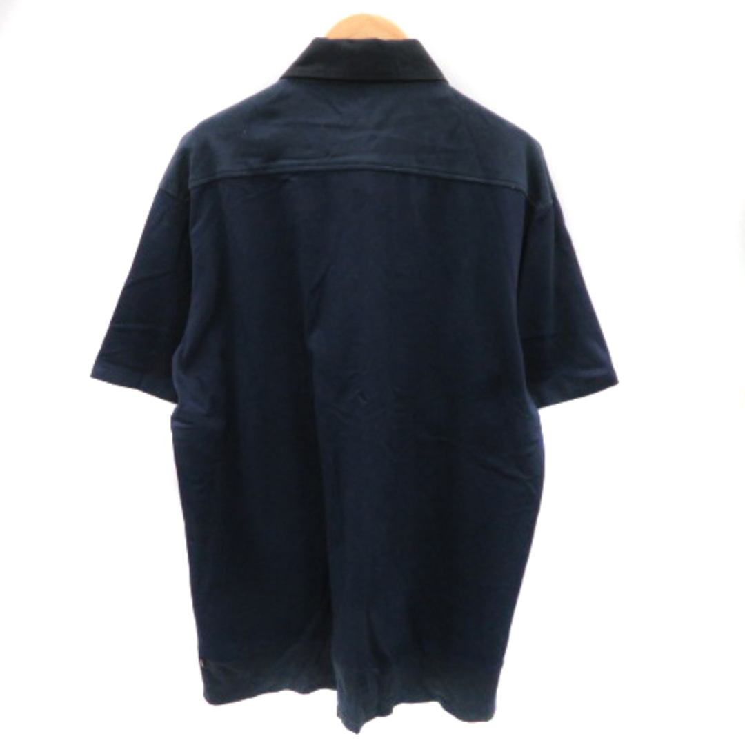 MORGAN HOMME(モルガンオム)のモルガンオム カジュアルシャツ 半袖 無地 大きいサイズ XL 紺 ネイビー メンズのトップス(シャツ)の商品写真
