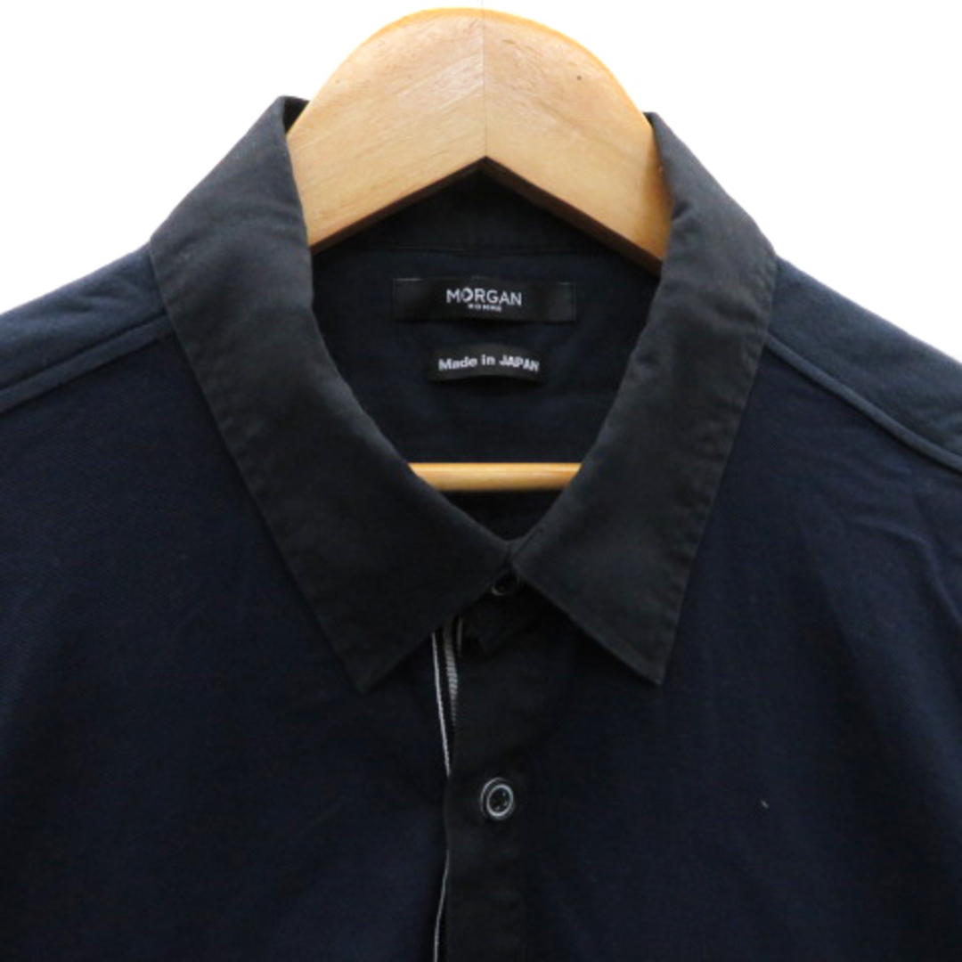 MORGAN HOMME(モルガンオム)のモルガンオム カジュアルシャツ 半袖 無地 大きいサイズ XL 紺 ネイビー メンズのトップス(シャツ)の商品写真