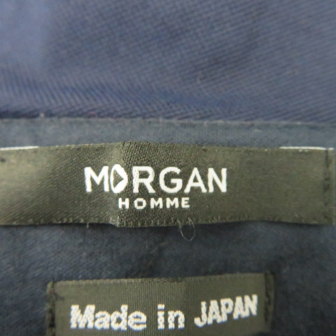 MORGAN HOMME(モルガンオム)のモルガンオム カジュアルシャツ 半袖 無地 大きいサイズ XL 紺 ネイビー メンズのトップス(シャツ)の商品写真