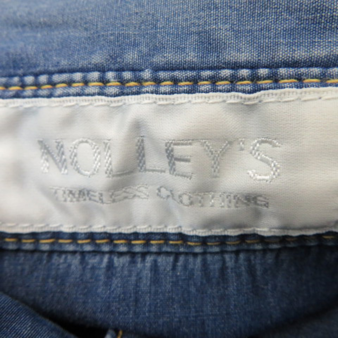 NOLLEY'S(ノーリーズ)のノーリーズ カジュアルシャツ ウエスタンシャツ 長袖 無地 38 青 ブルー レディースのトップス(シャツ/ブラウス(長袖/七分))の商品写真