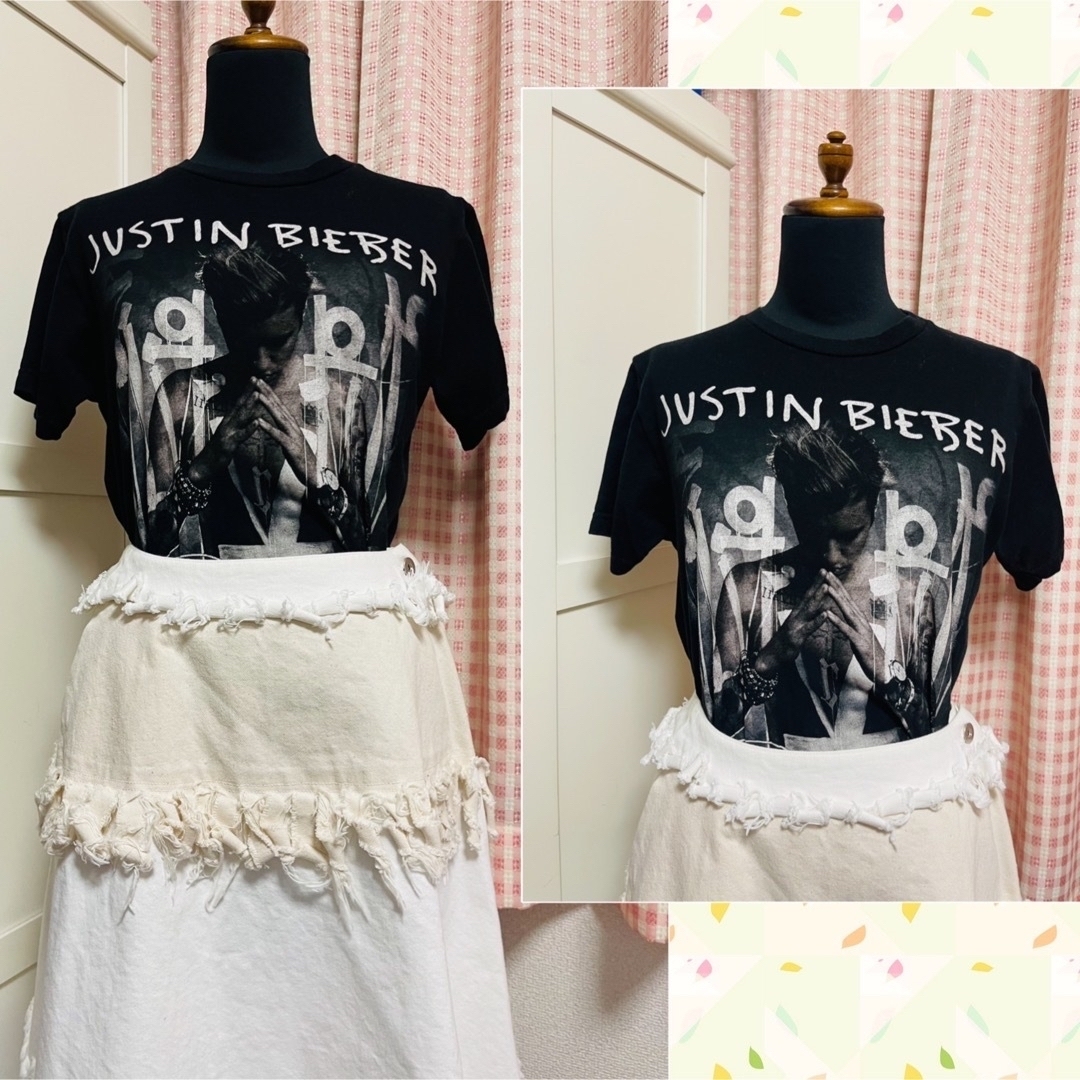 状態考慮！古着　ジャスティンビーバー　Tシャツ　アーティストTシャツ メンズのトップス(Tシャツ/カットソー(半袖/袖なし))の商品写真