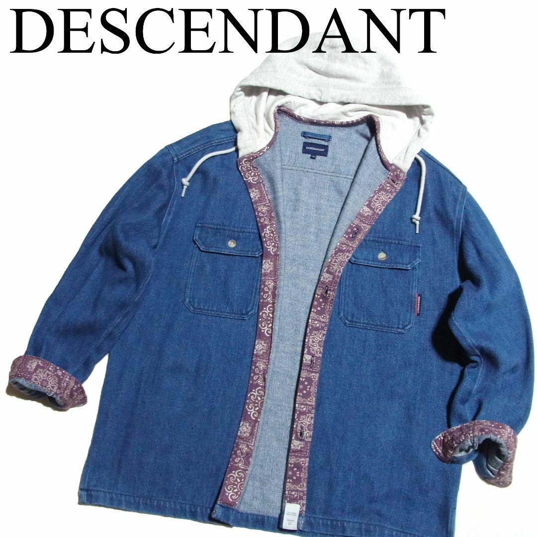 DESCENDANT - ディセンダント SPICOLI HOODED LS SHIRT デニム シャツ