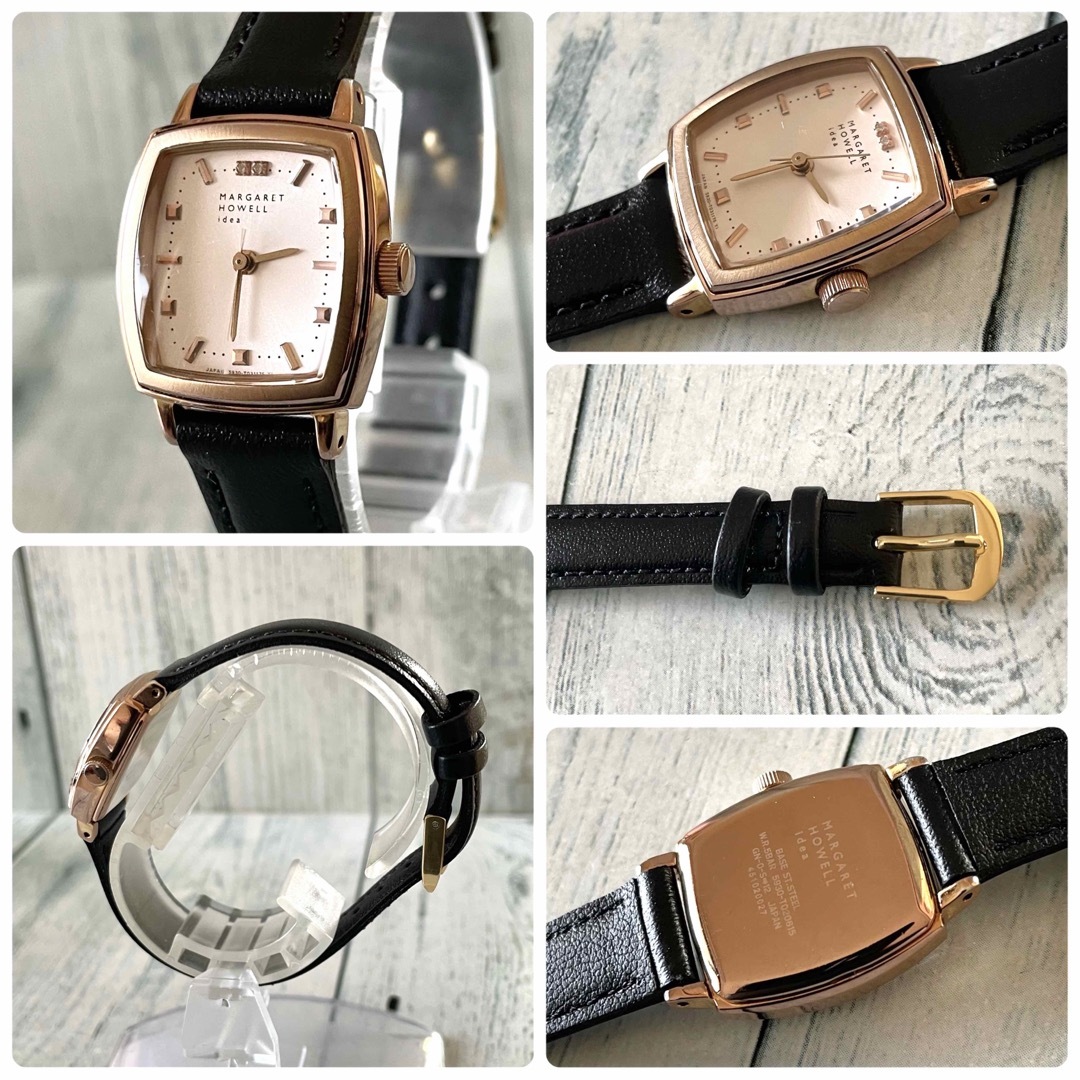 MARGARET HOWELL(マーガレットハウエル)の【美品】MARGARET HOWELL 腕時計 スクエア 2P ピンクゴールド レディースのファッション小物(腕時計)の商品写真