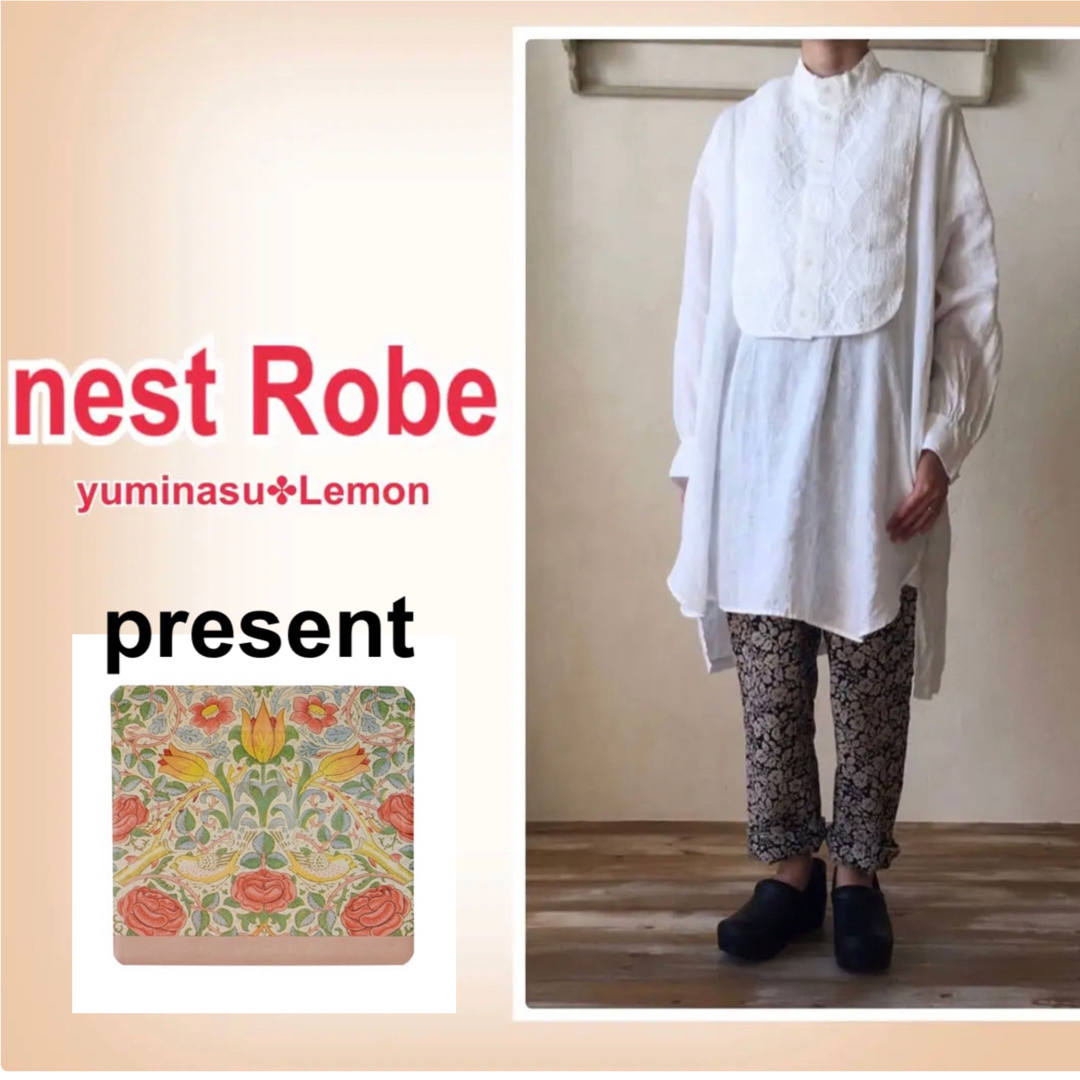 nest Robe(ネストローブ)の美品【ネストローブ】レースタッカー付プルオーバーチュニック✤ オオカミとフクロウ レディースのトップス(チュニック)の商品写真