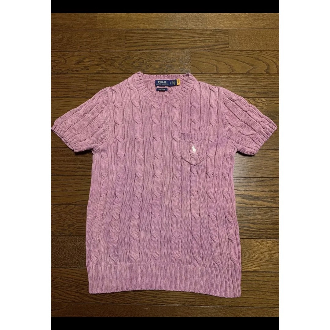 POLO RALPH LAUREN(ポロラルフローレン)の【希少 スモーキーカラー】 ラルフローレン 半袖 ニット ケーブル NO1457 レディースのトップス(ニット/セーター)の商品写真