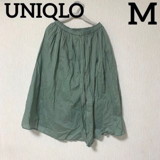 ユニクロ(UNIQLO)のUNIQLO スカート　M グリーン カーキ　くすみカラー　淡色(マタニティボトムス)