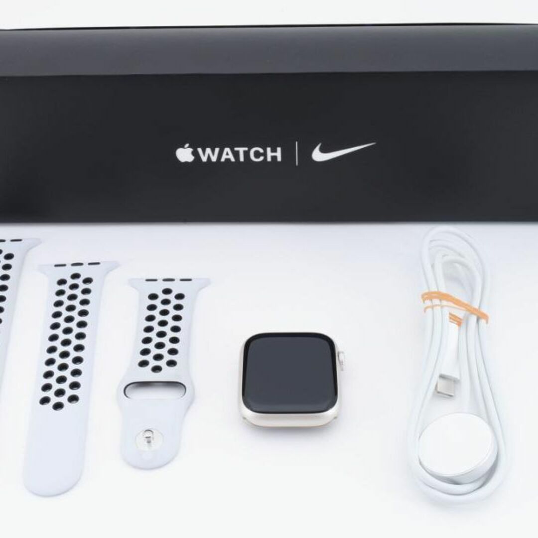 【箱付極美品】Apple Watch 7 45mm スターライト セルラーナイキ