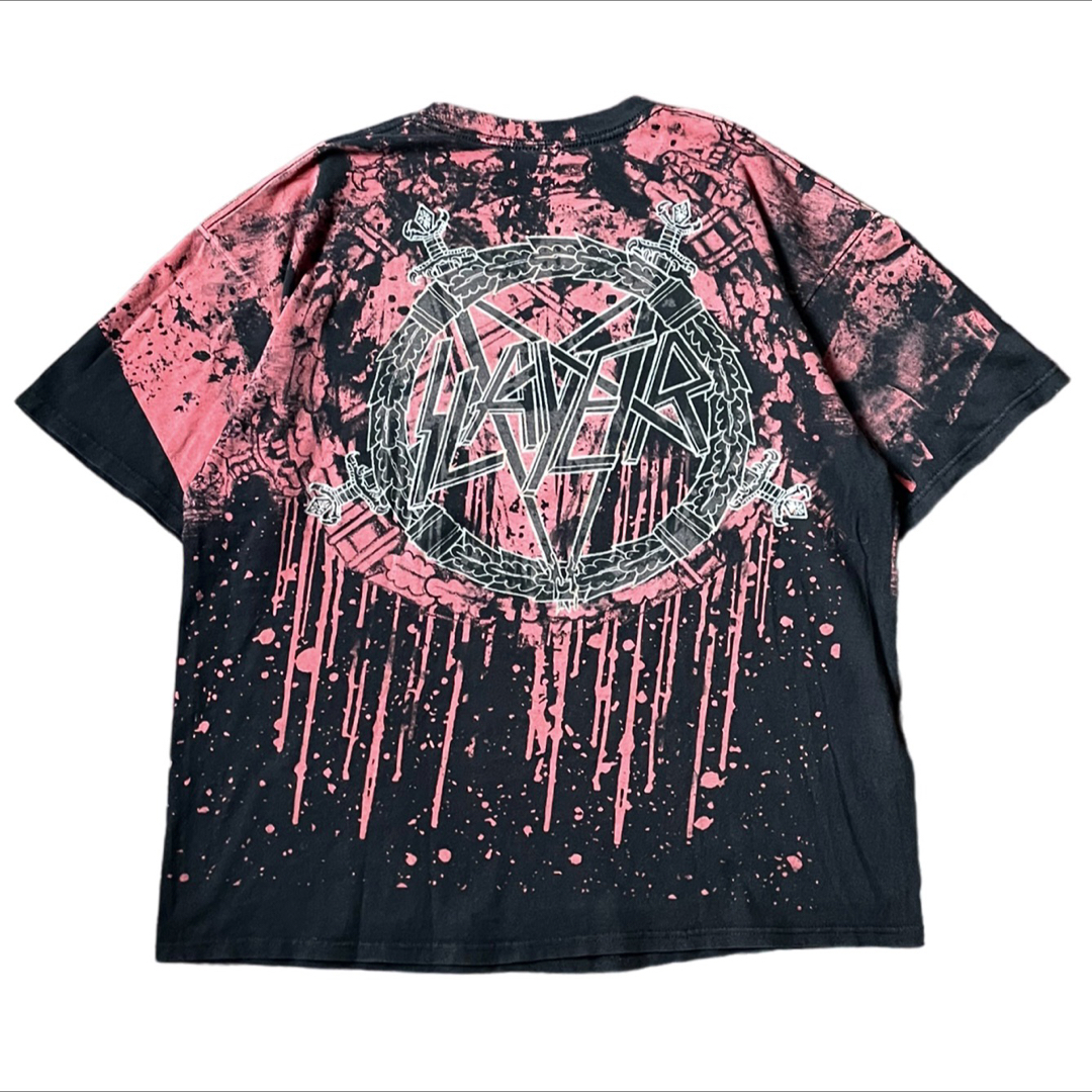 SLAYER 両面総プリント バンドTシャツ-