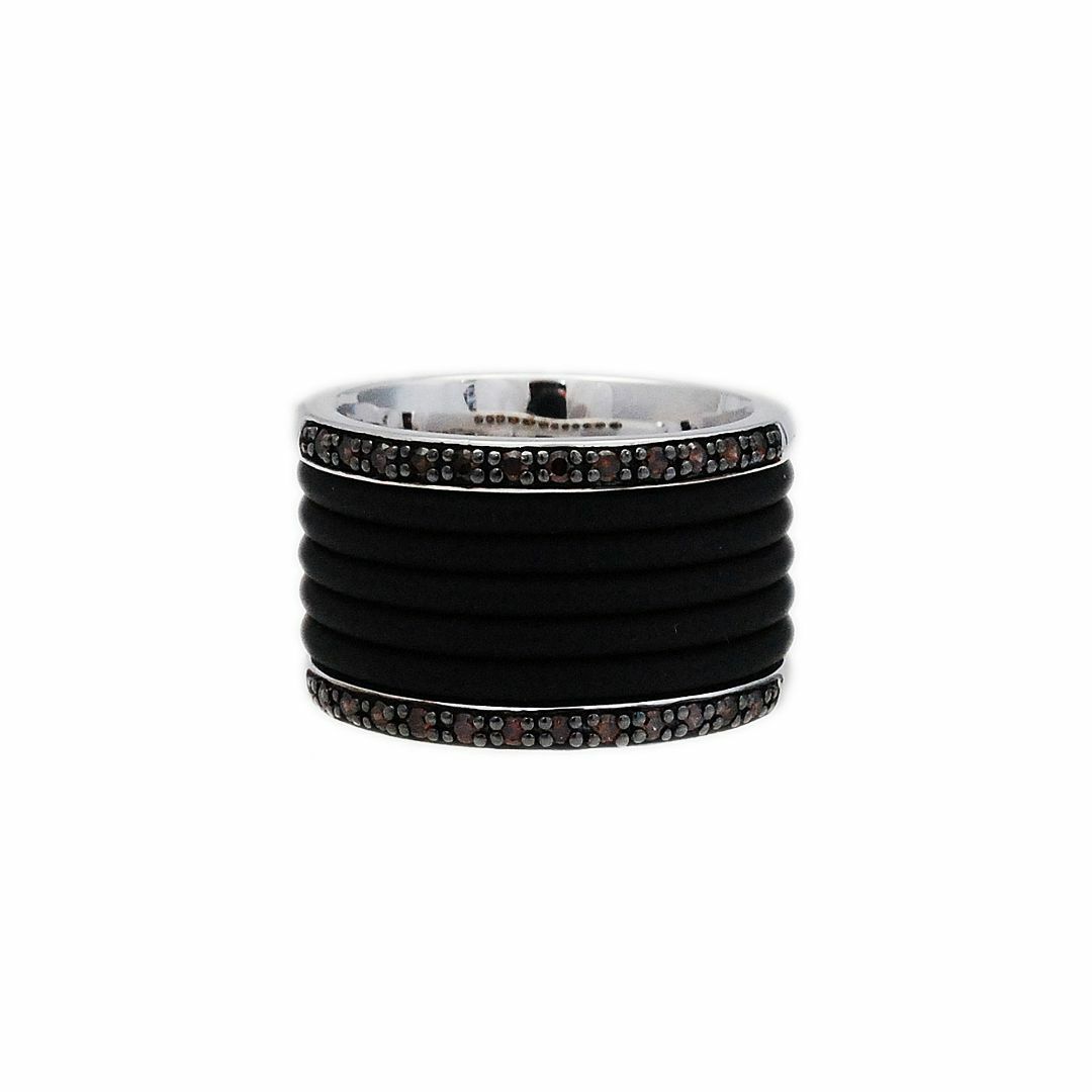 ラバースモーキージルコニア925シルバーロジウムメッキリングRR-18738SM メンズのアクセサリー(リング(指輪))の商品写真