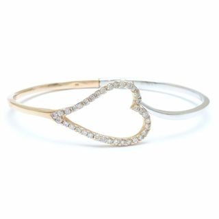ハート バングル ダイヤモンド0.58ct K18PG ピンクゴールドxK18WG