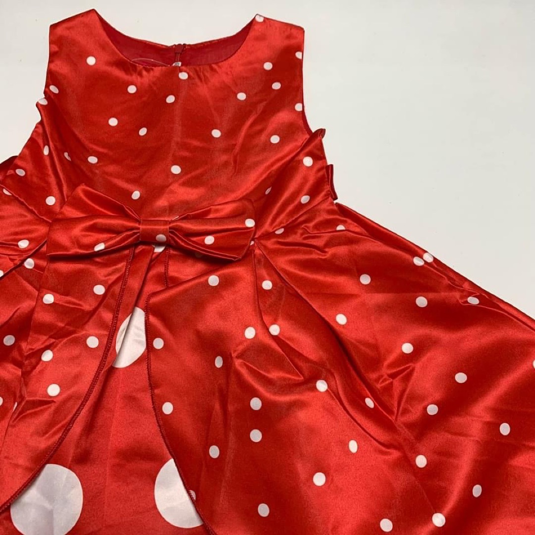 ♡ 赤ドット ドレス ♡ 150 フレア 可愛い 水玉 キッズ コスプレ