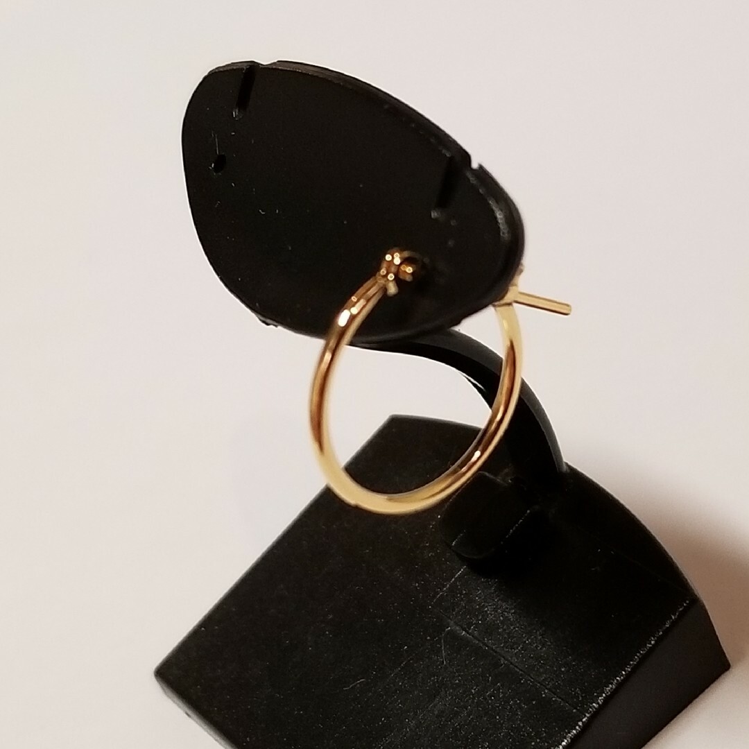 新品 K18シンプルフープピアス(リングピアス) サイズ1mm×15mm 片耳分