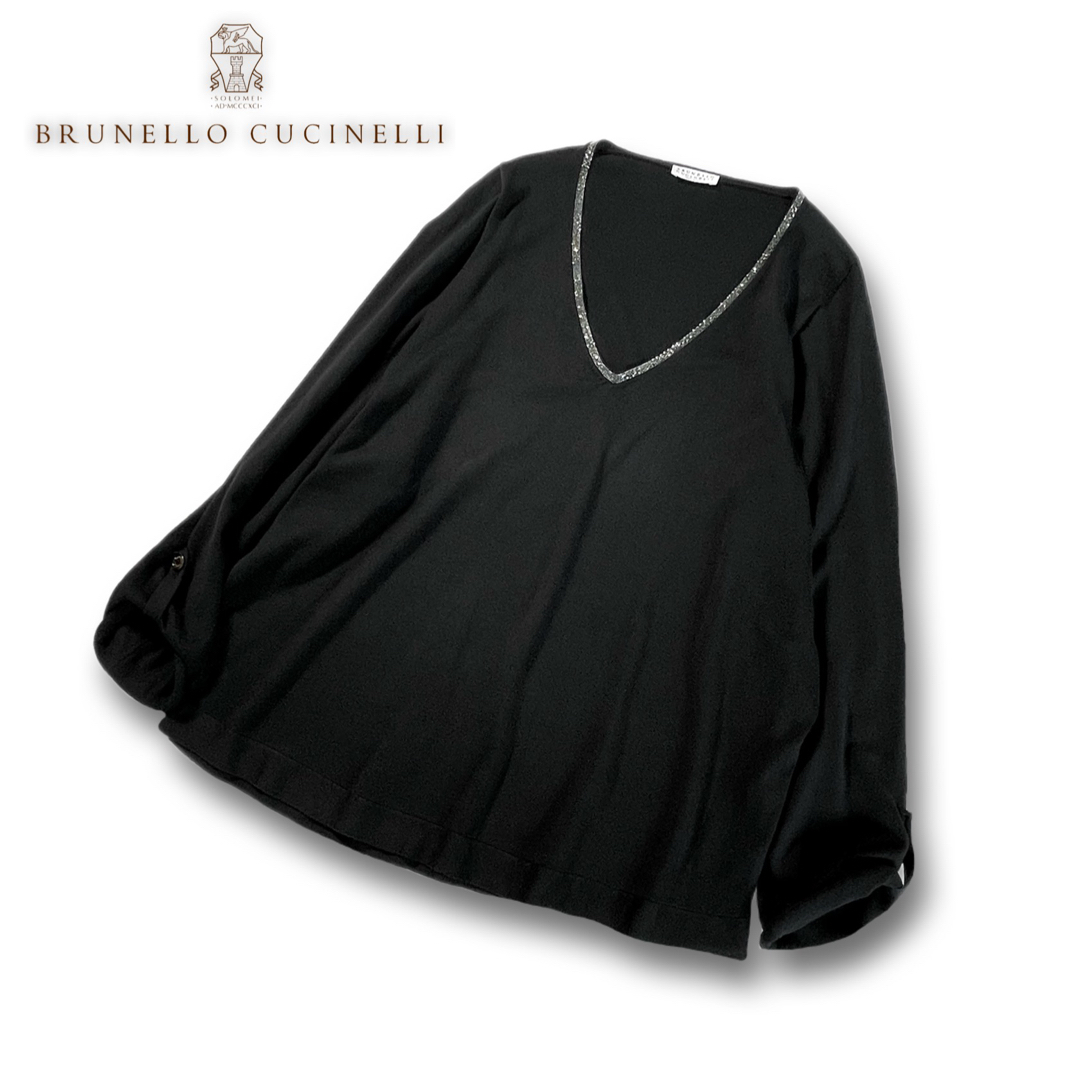 BRUNELLO CUCINELLI(ブルネロクチネリ)の★BRUNELLO CUCINELLI★Vネック★モニーレ★コットンニット★ レディースのトップス(ニット/セーター)の商品写真