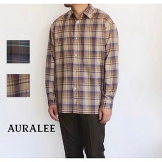 オーラリー(AURALEE)のSUPER LIGHT WOOL CHECK SHIRTS  18aw(シャツ)